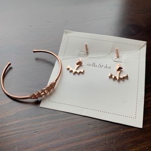 Stella & Dot Pave Triangle Earrings and Bracelet